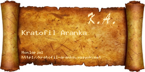 Kratofil Aranka névjegykártya
