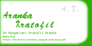 aranka kratofil business card